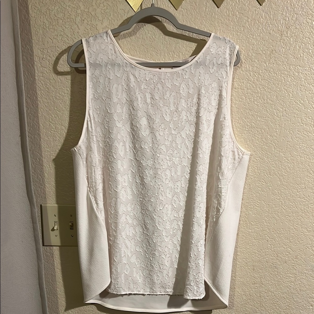 LOFT White Boxy Tank Top with Wide Straps